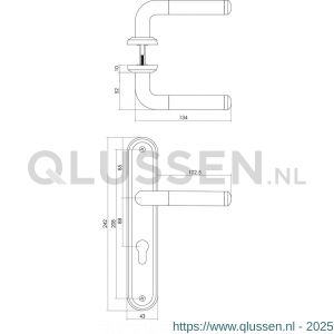 Intersteel Living 1683 deurkruk Agatha op langschild PC 88 mm chroom-nikkel mat 0016.168345