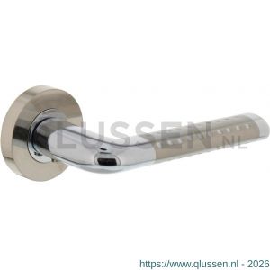 Intersteel Living 1684 gatdeel deurkruk rechts Marion op rond rozet 7 mm nokken chroom-nikkel mat 0016.168402A
