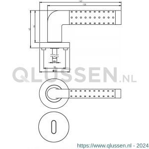 Intersteel Living 1684 deurkruk Marion op rond rozet 7 mm nokken met sleutelgat plaatje chroom-nikkel mat 0016.168403