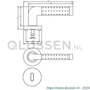 Intersteel Living 1684 deurkruk Marion op rond rozet 7 mm nokken met sleutelgat plaatje chroom-nikkel mat 0016.168403