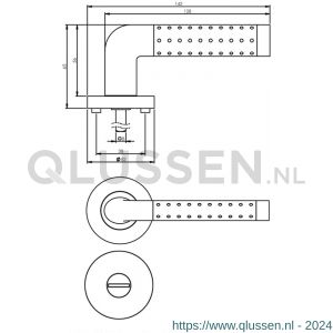 Intersteel Living 1684 deurkruk Marion op rond rozet 7 mm nokken met WC 8 mm chroom-nikkel mat 0016.168410