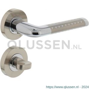 Intersteel Living 1684 deurkruk Marion op rond rozet 7 mm nokken met WC 8 mm chroom-nikkel mat 0016.168410