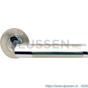 Intersteel Living 1685 gatdeel deurkruk links Nicol op rond rozet 7 mm nokken chroom-nikkel mat 0016.168502B