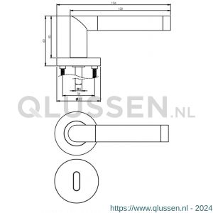 Intersteel Living 1685 deurkruk Nicol op rond rozet 7 mm nokken met sleutelgat plaatje chroom-nikkel mat 0016.168503