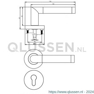 Intersteel Living 1685 deurkruk Nicol op rond rozet 7 mm nokken met profielcilindergat plaatje chroom-nikkel mat 0016.168505