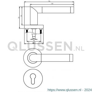 Intersteel Living 1685 deurkruk Nicol op rond rozet 7 mm nokken met profielcilindergat plaatje chroom-nikkel mat 0016.168505