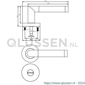 Intersteel Living 1685 deurkruk Nicol op rond rozet 7 mm nokken met WC 8 mm chroom-nikkel mat 0016.168510