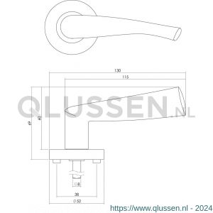 Intersteel Living 1687 deurkruk Giussy op rond rozet 7 mm nokken nikkel mat 0016.168702