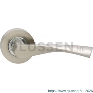 Intersteel Living 1687 gatdeel deurkruk rechts Giussy op rond rozet 7 mm nokken nikkel mat 0016.168702A