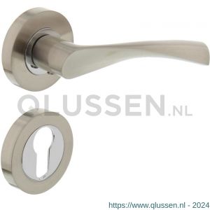 Intersteel Living 1687 deurkruk Giussy op rond rozet 7 mm nokken met profielcilindergat plaatje nikkel mat 0016.168705