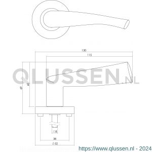 Intersteel Living 1687 deurkruk Giussy op rond rozet 7 mm nokken met WC 8 mm nikkel mat 0016.168710