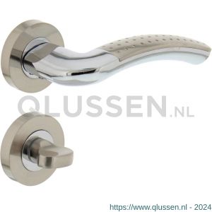 Intersteel Living 1688 deurkruk Sharon op rond rozet 7 mm nokken met WC 8 mm chroom-nikkel mat 0016.168810