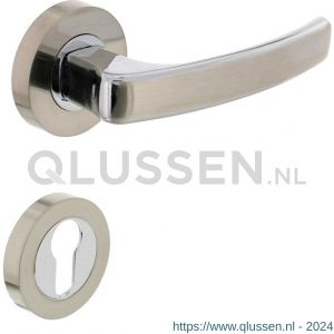 Intersteel Living 1689 deurkruk Blok op rond rozet 7 mm nokken met profielcilindergat plaatje chroom-nikkel mat 0016.168905