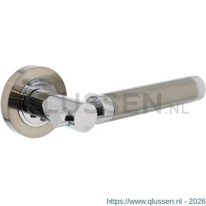 Intersteel Living 1698 gatdeel deurkruk rechts Birgit op rond rozet 7 mm nokken chroom-nikkel mat 0016.169802A