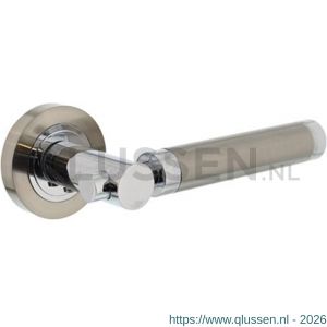 Intersteel Living 1698 gatdeel deurkruk links Birgit op rond rozet 7 mm nokken chroom-nikkel mat 0016.169802B