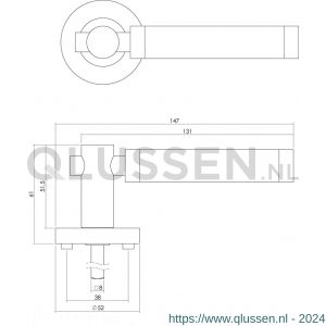 Intersteel Living 1698 deurkruk Birgit op rond rozet 7 mm nokken met sleutelgat plaatje chroom-nikkel mat 0016.169803