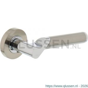 Intersteel Living 1701 gatdeel deurkruk links Casper op rond rozet 7 mm nokken chroom-nikkel mat 0016.170102B