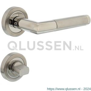 Intersteel Living 1710 deurkruk Hoek 90 graden met rozet en WC 8 mm chroom-mat nikkel ATP 0016.171010