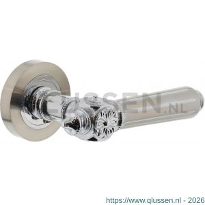Intersteel Living 1716 gatdeel deurkruk rechts Julietta op rond rozet 7 mm nokken chroom-nikkel mat 0016.171602A
