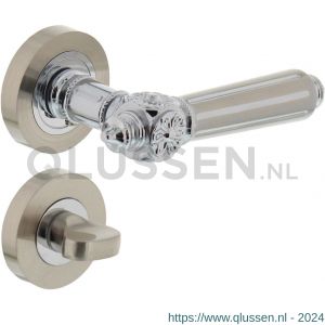 Intersteel Living 1716 deurkruk Julietta op rond rozet 7 mm nokken met WC 8 mm chroom-nikkel mat 0016.171610