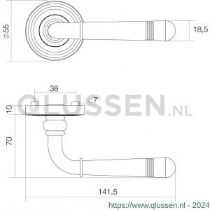 Intersteel Living 1725 deurkruk Emily op rond rozet 7 mm nokken met sleutelgat plaatje chroom 0016.172503