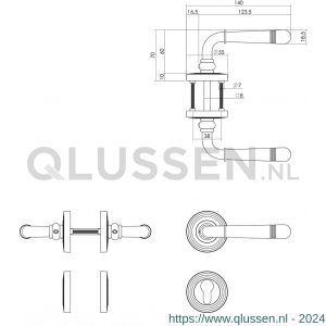 Intersteel Living 1725 deurkruk Emily op rond rozet 7 mm nokken met profielcilindergat plaatje chroom 0016.172505