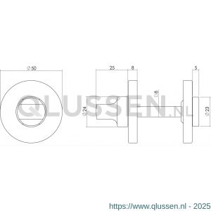 Intersteel Living 3156 WC-sluiting 8 mm messing verdekt diameter 50x8 mm messing verchroomd 0016.315660