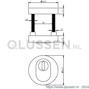 Intersteel Living 3751 SKG3 veiligheids rozet rond met kerntrek beveiliging chroom 0016.375100