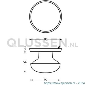 Intersteel Living 3930 voordeurknop zwaar diameter 80/75 mm chroom 0016.393033