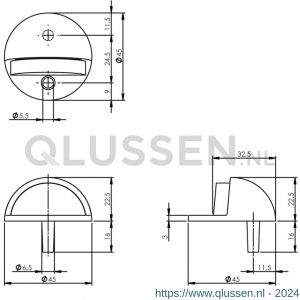 Intersteel Living 4420 deurstop bolrond chroom 0016.442020