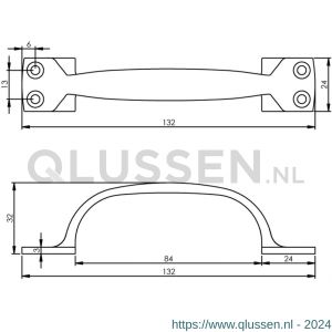 Intersteel Living 5616 handgreep op vierkante voet 130 mm chroom 0016.561600