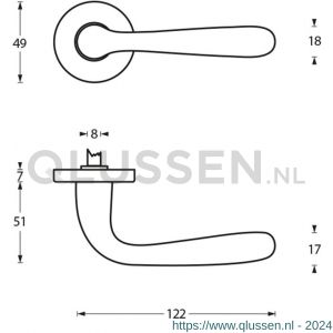 Intersteel Living 0195 deurkruk Jupiter op rozet chroom mat 0017.019502