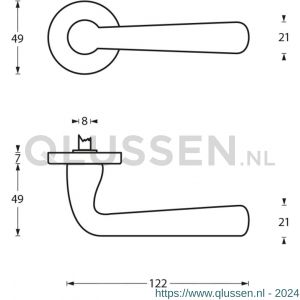 Intersteel Living 0197 deurkruk Yvonne op rozet chroom mat 0017.019702