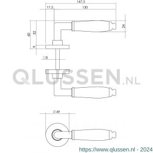 Intersteel Living 0206 deurkruk Courgette met rozet diameter 49x7 mm verdekt mat chroom 0017.020602
