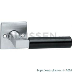 Intersteel Living 0384 gatdeel deurkruk links Bau-stil rozet vierkant chroom mat-mat zwart 0017.038402B