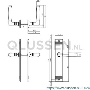 Intersteel Living 0238 deurkruk Ton basic met schild groef 235x43x5 mm blind nikkel 0018.023811