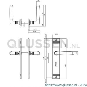 Intersteel Living 0238 deurkruk Ton basic met schild groef 235x43x5 mm sleutelgat 56 mm nikkel 0018.023824