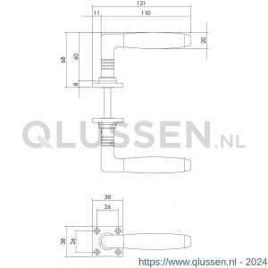 Intersteel Essentials 1840 deurkruk Hoek 90 graden vastdraaibaar geveerd op ronde magneet rozet RVS 0035.184002