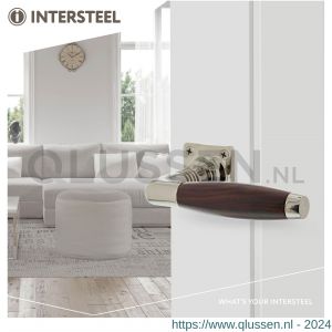 Intersteel Living 0376 deurkruk Ton nikkel palissander met vierkant rozet 0018.037602