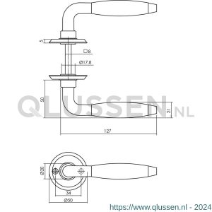 Intersteel Living 0421 deurkruk Antonnet met rozet diameter 50x5 mm schroefgat nikkel 0018.042102