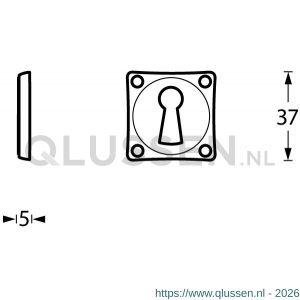 Intersteel Living 3183 sleutelplaatje vierkant Basic nikkel 0018.318315