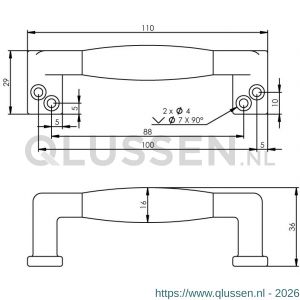Intersteel Living 5616 handgreep recht ebbenhout 108 mm nikkel 0018.561640