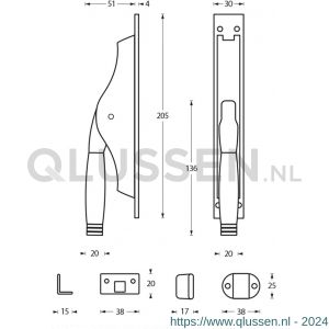 Intersteel Living 5620 pomp-espagnolet Ton 222 nikkel-ebbenhout 0018.562035