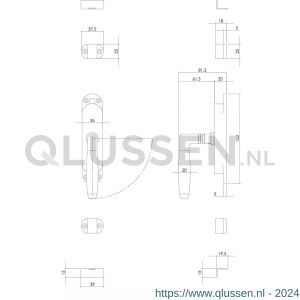 Intersteel Living 5620 kruk-espagnolet rechts Ton 400 nikkel-ebbenhout 0018.562061A