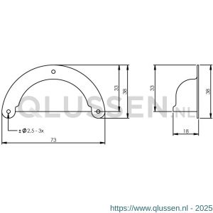 Intersteel Living 8810 schelpgreep 73x33 mm vernikkeld 0018.881040