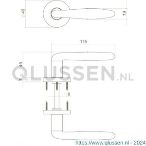 Intersteel Living 0200 deurkruk Phobos op rozet nikkel mat 0019.020002