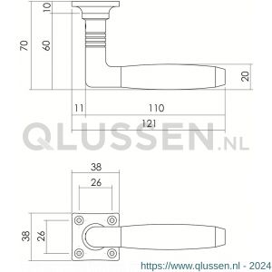 Intersteel Living 0237 deurkruk Ton Basic nikkel mat met vierkant rozet 0019.023702