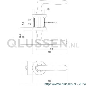 Intersteel Living 1692 deurkruk 1692 Bjorn op rond rozet 7 mm nokken nikkel mat 0019.169202