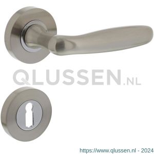 Intersteel Living 1692 deurkruk 1692 Bjorn op rond rozet 7 mm nokken met sleutelgat plaatje nikkel mat 0019.169203