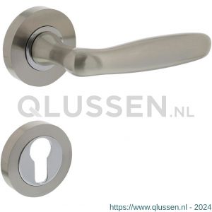 Intersteel Living 1692 deurkruk 1692 Bjorn op rond rozet 7 mm nokken met profielcilindergat plaatje nikkel mat 0019.169205